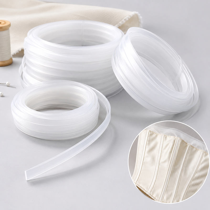 Textile Sewing Support - 30Meters 4-12mm Clear PP Plastic Corset