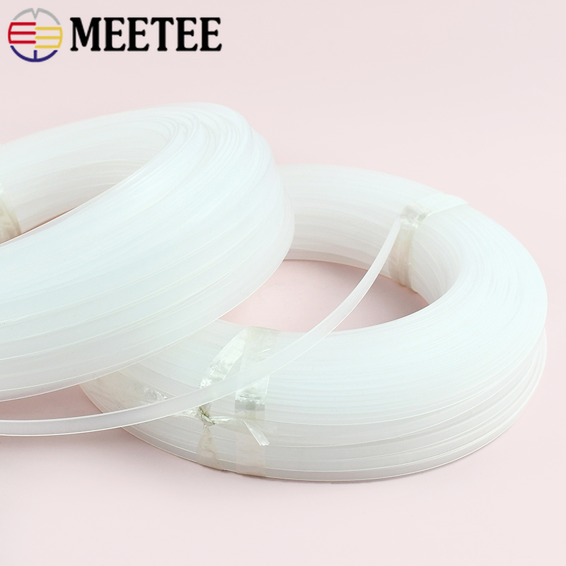 Textile Sewing Support - 10M Meetee 4-12mm Clear Plastic Webbing