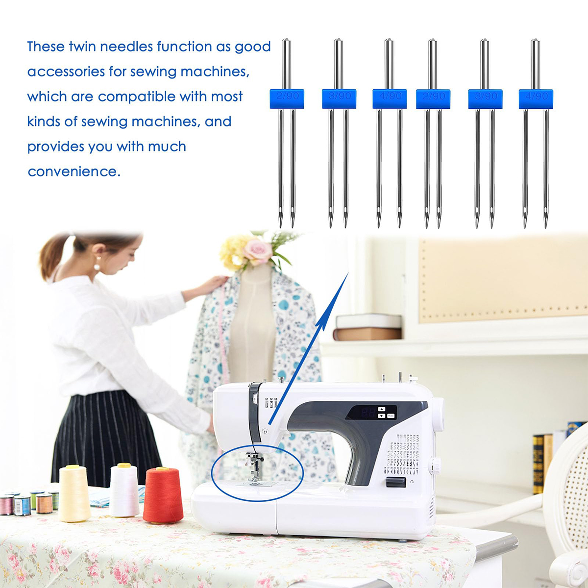 3 Size Twin Needles for Sewing - Twin Needle Stretch review and price