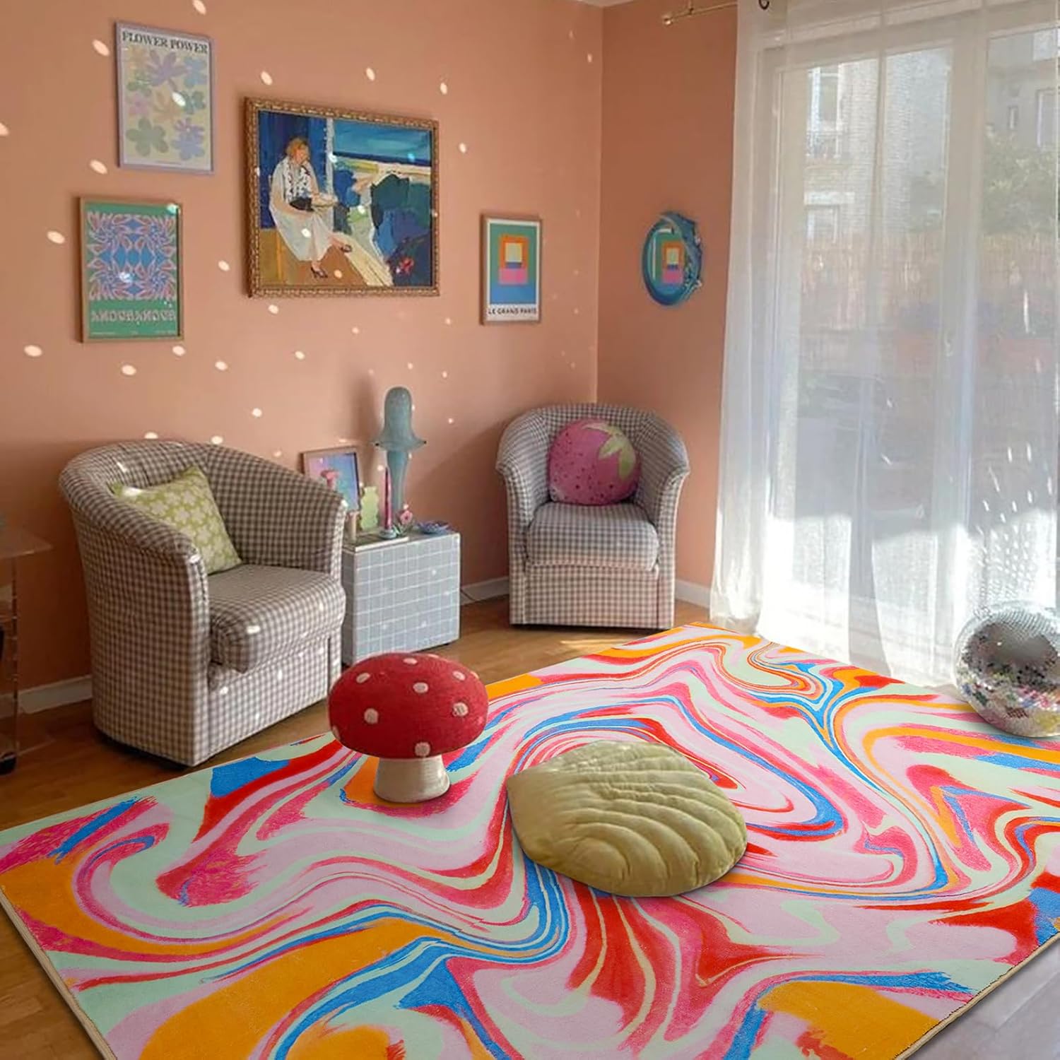 Orange Aesthetic Bedroom Rug V - Century Textile & Sewing Supply review and price
