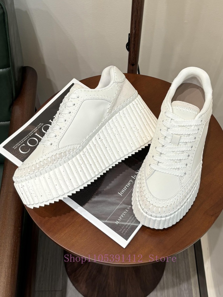 New Thick-Sole 8CM White Shoes - Sewing Fabric review and price