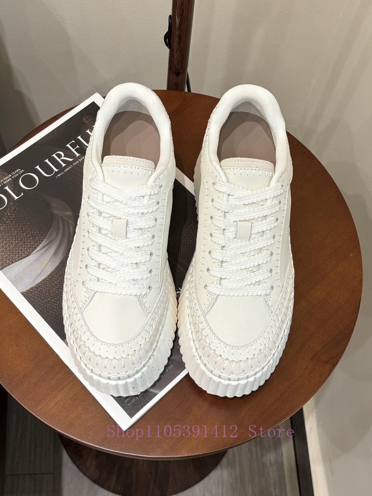 New Thick-Sole 8CM White Shoes - Sewing Fabric review and price
