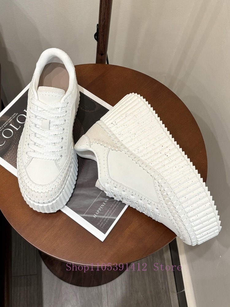 New Thick-Sole 8CM White Shoes - Sewing Fabric review and price