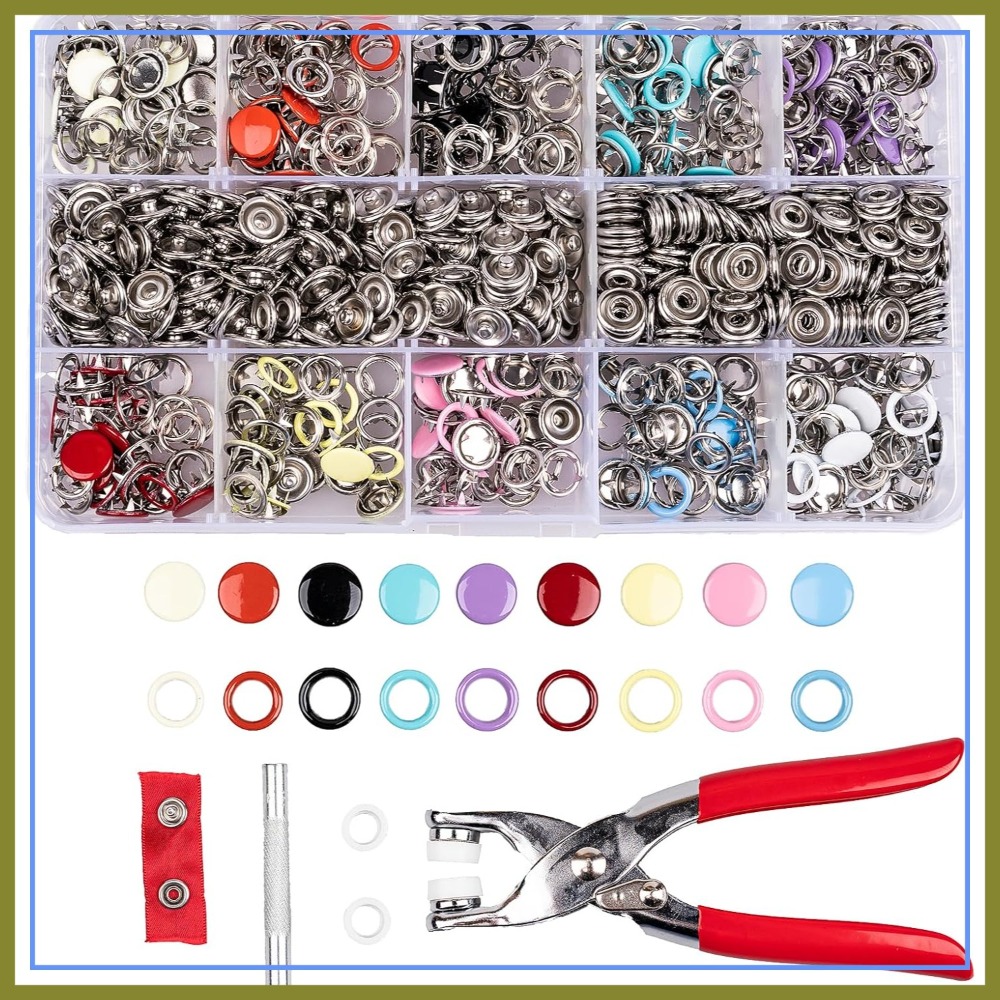 200 Set Snap Button Kit, 9.5mm - Sewing Fabric review and price