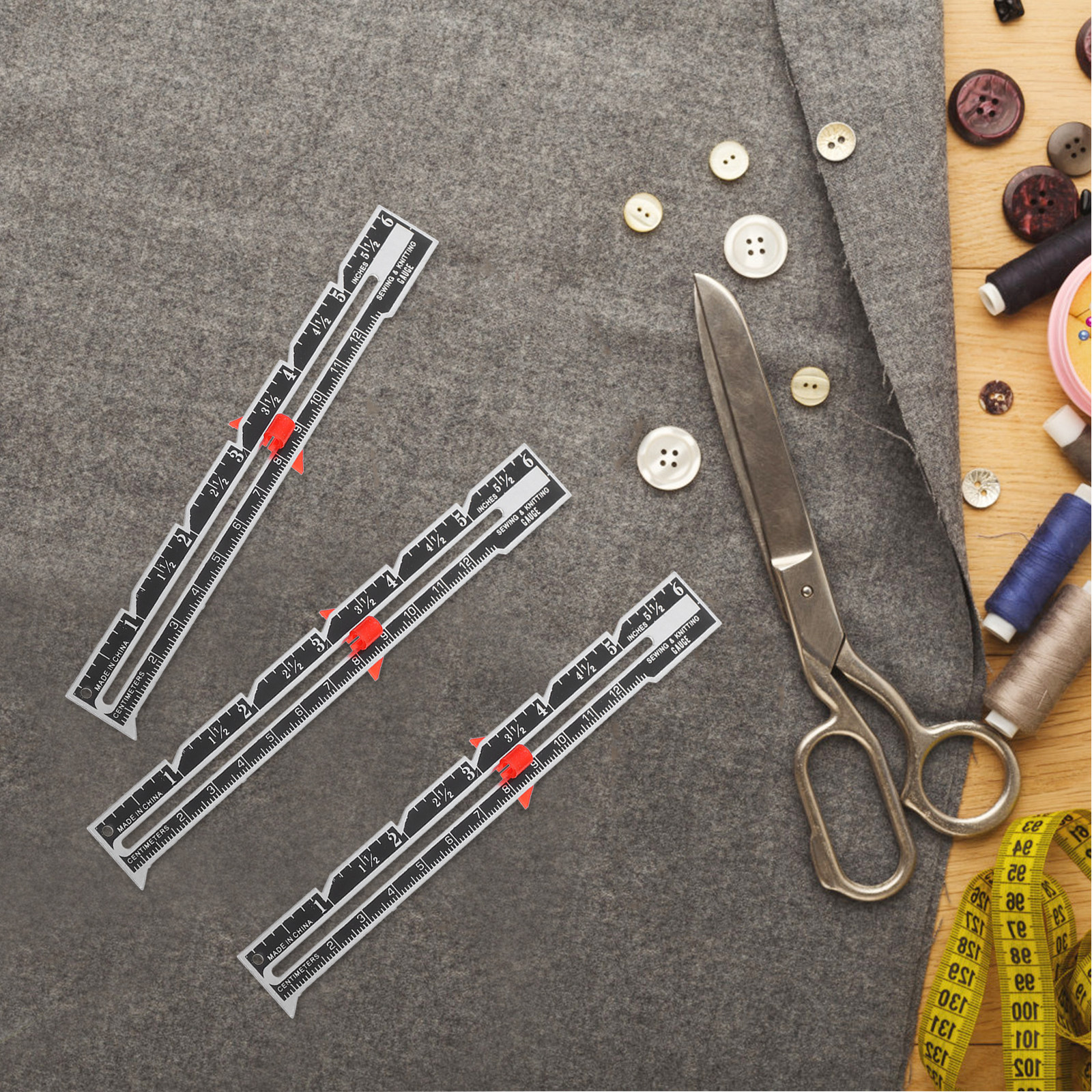 12Pcs Seam Gauge Ruler Set Pre - Sewing Knit review and price